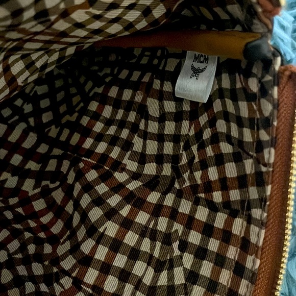 SOLD-MCM Designer Pouch Wristlet with  Shoulder Strap Brown Black - Picture 4 of 6